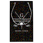 Aangepast Confetti Golf Monogram Ontwerp Klein Cadeauzakje (Achterkant)