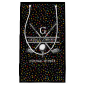Aangepast confetti-golfmonogram-ontwerp klein cadeauzakje (Voorkant)