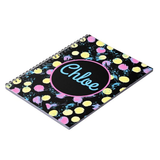 Aangepast Confetti verf plastic multikleuren Notitieboek (Linkerzijde)