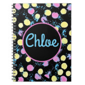 Aangepast Confetti verf plastic multikleuren Notitieboek (Voorkant)