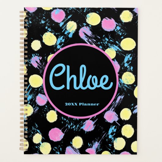Aangepast Confetti verf plastic multikleuren Planner (Voorkant)