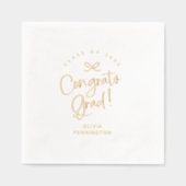 Aangepast Congrats Grad Script Afstuderen Goud Folie Servetten (Voorkant)