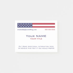 Aangepast contact met Amerikaanse vlag Post-it® Notes