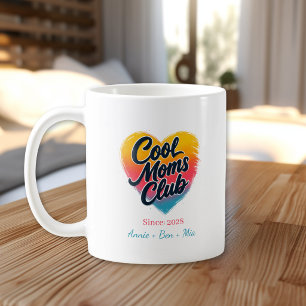 Aangepast "Cool Moms Club" Hart Koffiemok