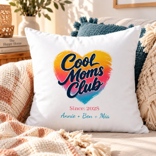 Aangepast "Cool Moms Club" Hart Kussen