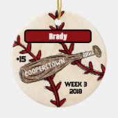 Aangepast Cooperstown-honkbal / Speler-erfstuk Keramisch Ornament (Voorkant)