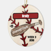 Aangepast Cooperstown-honkbal / Speler-erfstuk Keramisch Ornament (Links)