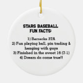 Aangepast Cooperstown-honkbal / Speler-erfstuk Keramisch Ornament (Achterkant)