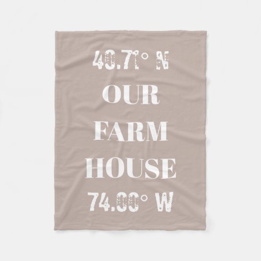 Aangepast coördinaten voor ons Boerderij Huis Fleece Deken (Voorkant)