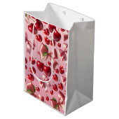 Aangepast Coquette Hart Boog Patroon Inpakpapier Medium Cadeauzakje (Voorkant Gekanteld)