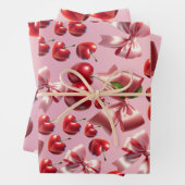 Aangepast Coquette Hart Boog Patroon Inpakpapier Vel (In situ)