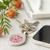 Aangepast Coquette Hart Boog Patroon Sleutelhanger (Zijkant)