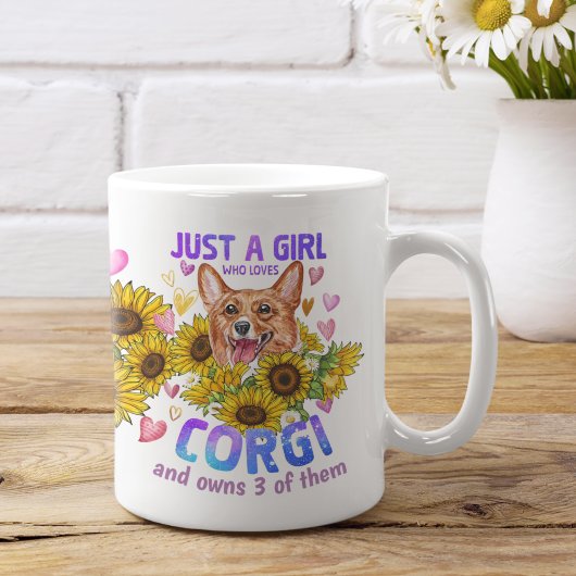 Aangepast Corgi Lover Sunflower Dog Trainer Floral Koffiemok