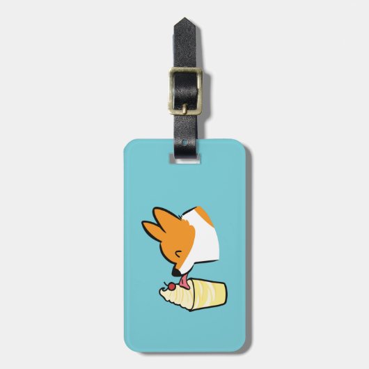 Aangepast Corgi Pineapple Dole Bagagelabel (Voorkant verticaal)