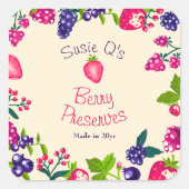 Aangepast Cream・Berry behoudt DIY Canning Vierkante Sticker (Voorkant)