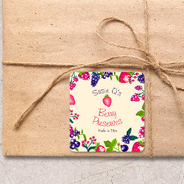 Aangepast Cream・Berry behoudt DIY Canning Vierkante Sticker