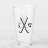 Aangepast Creëer Uw eigen Golfthema Monogrammen Glas (Achterkant)