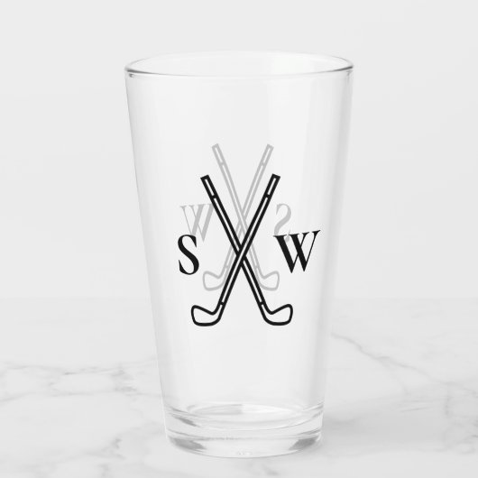 Aangepast Creëer Uw eigen Golfthema Monogrammen Glas (Achterkant)