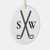 Aangepast Creëer Uw eigen Golfthema Monogrammen Keramisch Ornament (Rechts)