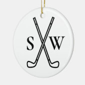 Aangepast Creëer Uw eigen Golfthema Monogrammen Keramisch Ornament (Links)