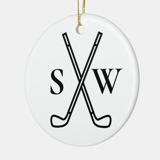 Aangepast Creëer Uw eigen Golfthema Monogrammen Keramisch Ornament (Links)