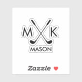 Aangepast Creëer Uw eigen Golfthema Monogrammen Sticker (Vel)