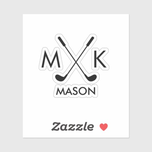 Aangepast Creëer Uw eigen Golfthema Monogrammen Sticker (Vel)