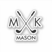 Aangepast Creëer Uw eigen Golfthema Monogrammen Sticker (Voorkant)