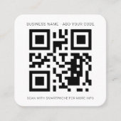 Aangepast Creëer Uw eigen QR-codenummer Vierkante Visitekaartje (Voorkant)