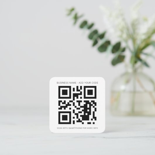 Aangepast Creëer Uw eigen QR-codenummer Vierkante Visitekaartje (Staand voorkant)