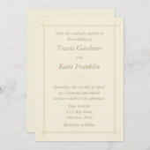 Aangepast crème of Ecru-uitnodiging - Schuifontwer Kaart (Voorkant / Achterkant)