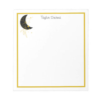 Aangepast Crescent Moon Floral Notitieblok