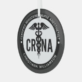 Aangepast CRNA-gecertificeerd geregistreerde verpl Glas Ornament (Voorkant links)