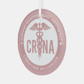 Aangepast CRNA-gecertificeerd geregistreerde verpl Glas Ornament (Voorkant links)
