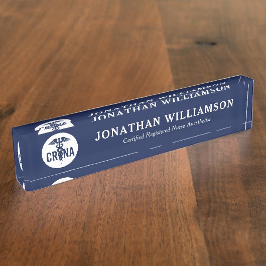 Aangepast CRNA-gecertificeerd geregistreerde verpl Naambordje (Zijkant)
