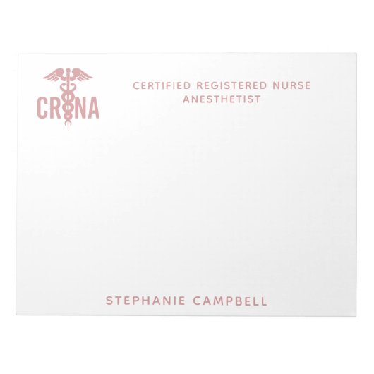 Aangepast CRNA-gecertificeerd geregistreerde verpl Notitieblok (Voorkant)