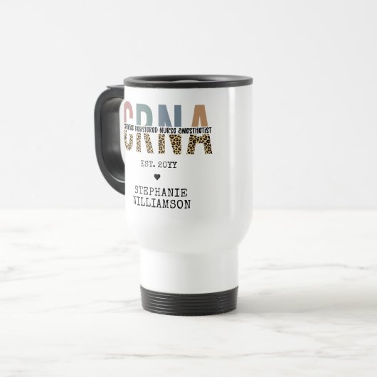 Aangepast CRNA-gecertificeerd geregistreerde verpl Reisbeker (Voorkant links)