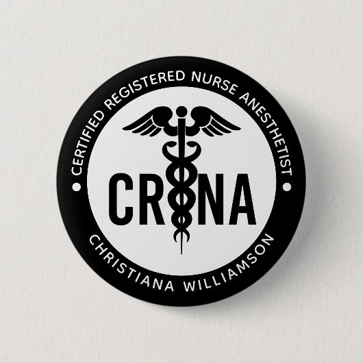 Aangepast CRNA-gecertificeerd geregistreerde verpl Ronde Button 5,7 Cm (Voorkant)