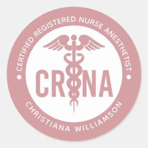 Aangepast CRNA-gecertificeerd geregistreerde verpl Ronde Sticker