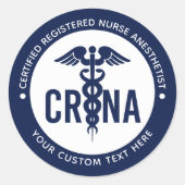 Aangepast CRNA-gecertificeerd geregistreerde verpl Ronde Sticker (Voorkant)