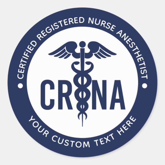 Aangepast CRNA-gecertificeerd geregistreerde verpl Ronde Sticker (Voorkant)