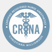 Aangepast CRNA-gecertificeerd geregistreerde verpl Ronde Sticker (Voorkant)
