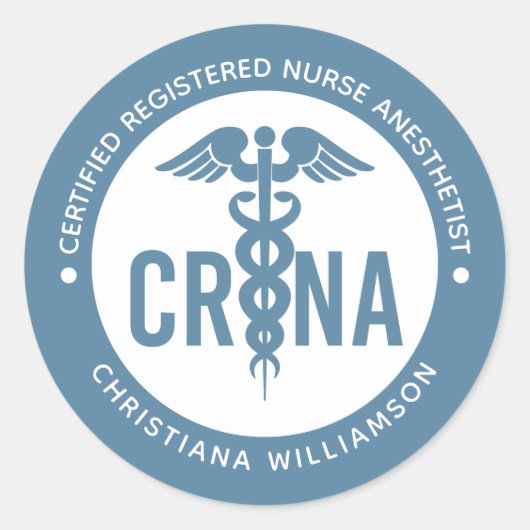 Aangepast CRNA-gecertificeerd geregistreerde verpl Ronde Sticker (Voorkant)