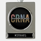 Aangepast CRNA-gecertificeerd geregistreerde verpl Verzilverd Banner Ornament (Voorkant)