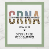 Aangepast CRNA-gecertificeerd geregistreerde verpl Wijn Etiket (Enkel label)