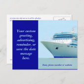 Aangepast cruiseschip 3 aankondigingskaart (Voorkant / Achterkant)