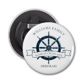 Aangepast cruiseschip (cruise Ship Wheel Nautical  Button Flesopener (Voorkant)