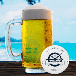 Aangepast cruiseschip (cruise Ship Wheel Nautical  Button Flesopener