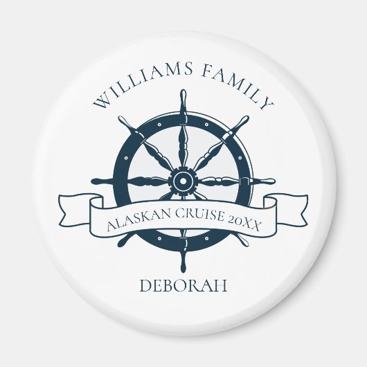 Aangepast cruiseschip (cruise Ship Wheel Nautical  Magneet (Voorkant)