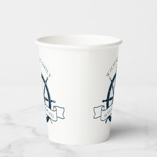 Aangepast cruiseschip  Nautisch Wheel Papieren Bekers (Rechts)